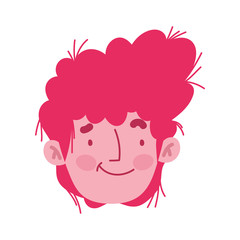young man face male character cartoom isolated design