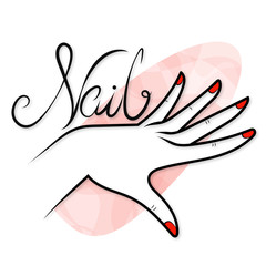 Manicure nails hand care symbol for business