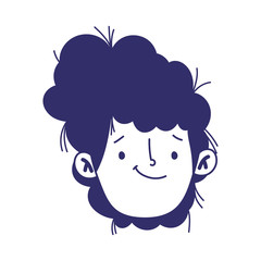 young man face male character cartoom isolated design