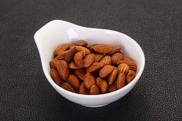 Almonds nuts heap