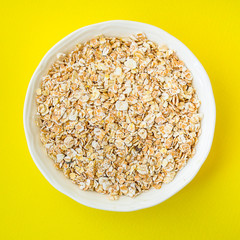 oat flakes cereals oatmeal Menu concept. food background. top view copy space for text keto or paleo diet