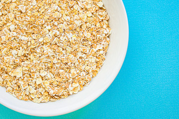 oat flakes cereals oatmeal Menu concept. food background. top view copy space for text keto or paleo diet