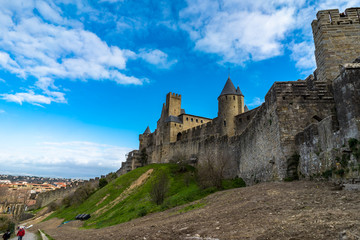 Fototapeta premium Fortified medieval city of Carcassonne in France.