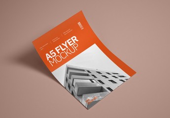 Realistic A5 Flyer Mockup