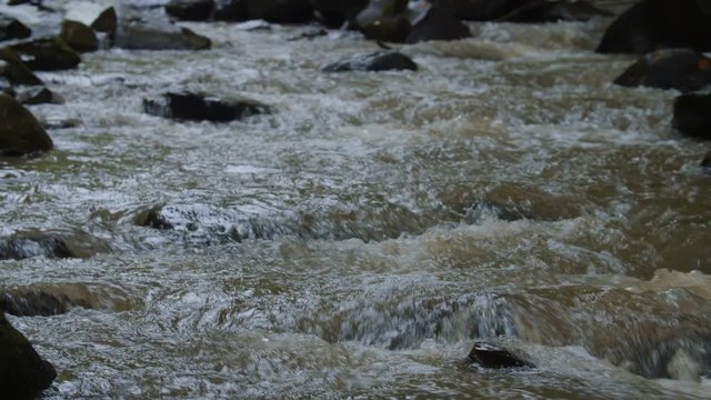 a mountain river rushing downhill