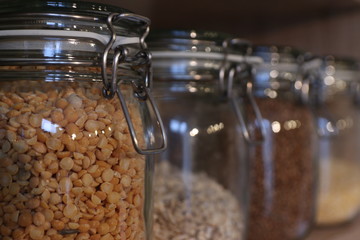 glass jars for storing cereals
