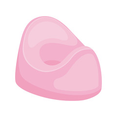 Nursery baby pink potty. Vector illustration.