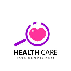 Search Health Care Medical Modern Logo Design Template Vector