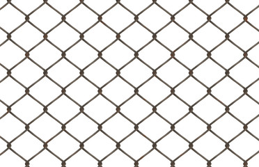 Fototapeta premium metal chainlink fence isolated