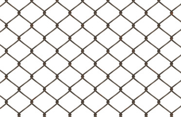 metal chainlink fence isolated