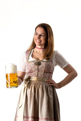 bavarian woman in a dirndl
