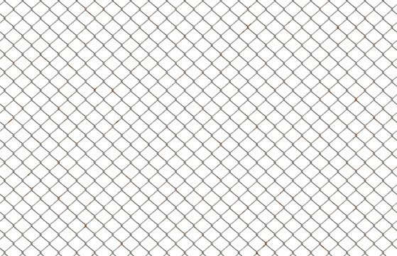 metal chainlink fence isolated