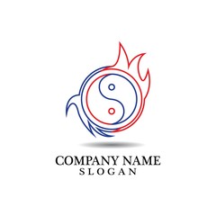 Yin Yang of Fire and Water Logo Template Design vector