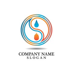 Yin Yang of Fire and Water Logo Template Design vector