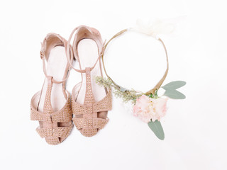 wedding shoes and flower