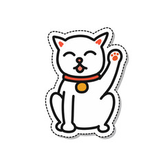 kokeshi, japanese traditional doll doodle icon, vector illustration