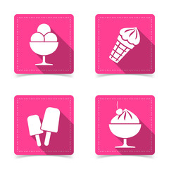 Vector icons of ice cream