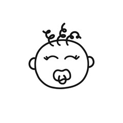 baby doodle icon, vector illustration