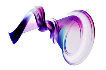 An abstract cochlea shape in purple colors - a 3d image
