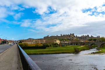 Fortified medieval city of Carcassonne in France.