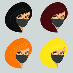 Women in medical mask. Vector illustration