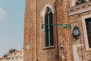 The beautiful, sunny streets of Venice, ancient buildings, canals and roofs