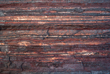 Rock. Layers of history concept. Abstract natural pattern. Surface for design. Textured background...