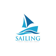 Sailing Boat Logo Icon Design Vector