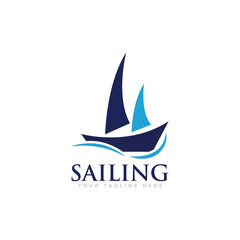 Sailing Boat Logo Icon Design Vector
