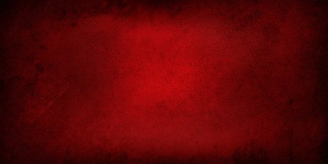 Red dark textured wide concrete wall background