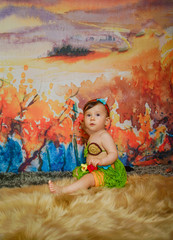 Obraz na płótnie Canvas Little dancer girl in nature