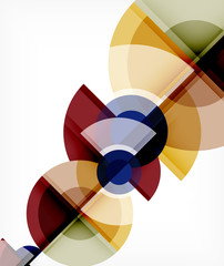 Obraz premium Abstract background, circle and triangle design round shapes overlapping. Geometric trendy template. Vector Illustration For Wallpaper, Banner, Background, Card, Book Illustration, landing page