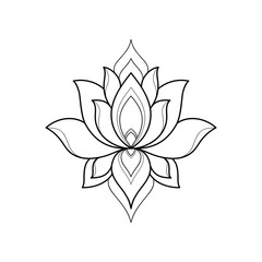 Ethnic lotus mandala for greeting card, invitation, Henna drawing and tattoo template. Lotus tattoo. Vector illustration