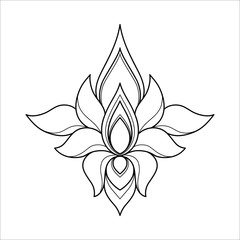Ethnic lotus mandala for greeting card, invitation, Henna drawing and tattoo template. Lotus tattoo. Vector illustration