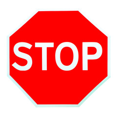Red Stop Sign isolated on white background