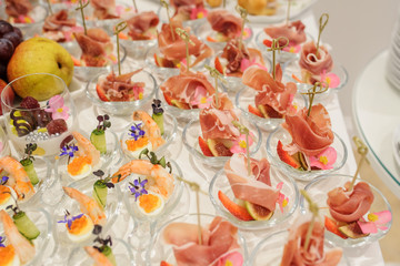 wedding reception table snacks bar