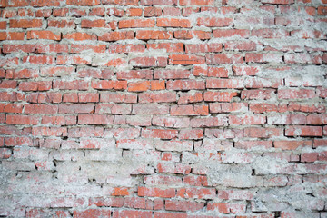 The texture of the masonry of red brick. Part of an old wall.