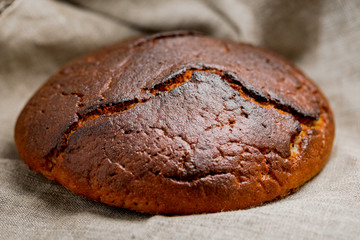 Home bread. Sourdough bread. Whole-grain rye bread