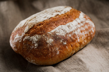 Home bread. Sourdough bread. Whole-grain rye bread