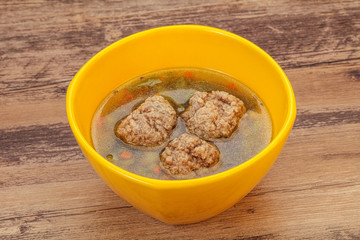 Soup with vegetables and meat balls