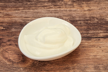 Sour cream in the bowl