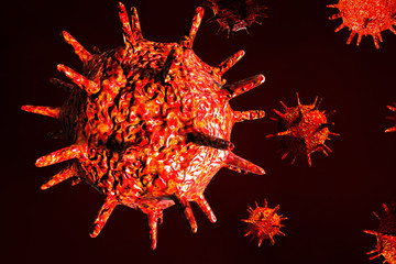 Coronavirus 2019 COVID-19 outbreak. Biology science 3D illustration.