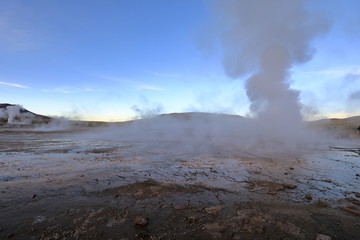 The El Tatio geysers in the Atacama Desert in Chile