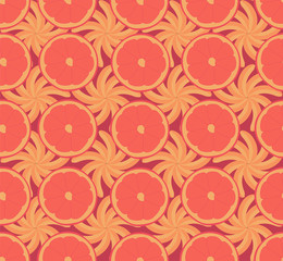 Seamless repeating pattern of oranges and bananas