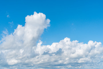 Blue sky background with white clouds, texture