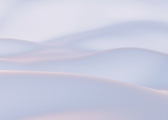 Snow-covered mountains in winter. Empty White backdrop. Background concept. 3d render