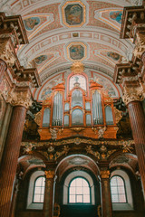 Fototapeta na wymiar European Catholic Church Service, interior