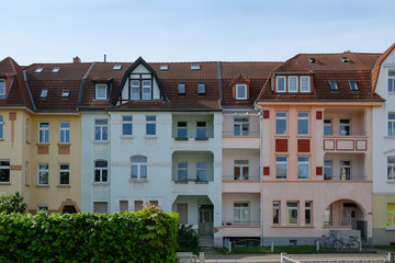 colorful apartment buildings in Halberstadt, Germany