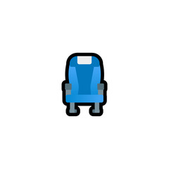 Seat Vector Icon. Airplane Seat Isolated Emoji, Emoticon Illustration	