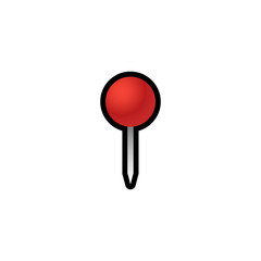 Round Pushpin Vector Icon. Pushpin Isolated Emoji, Emoticon Illustration	